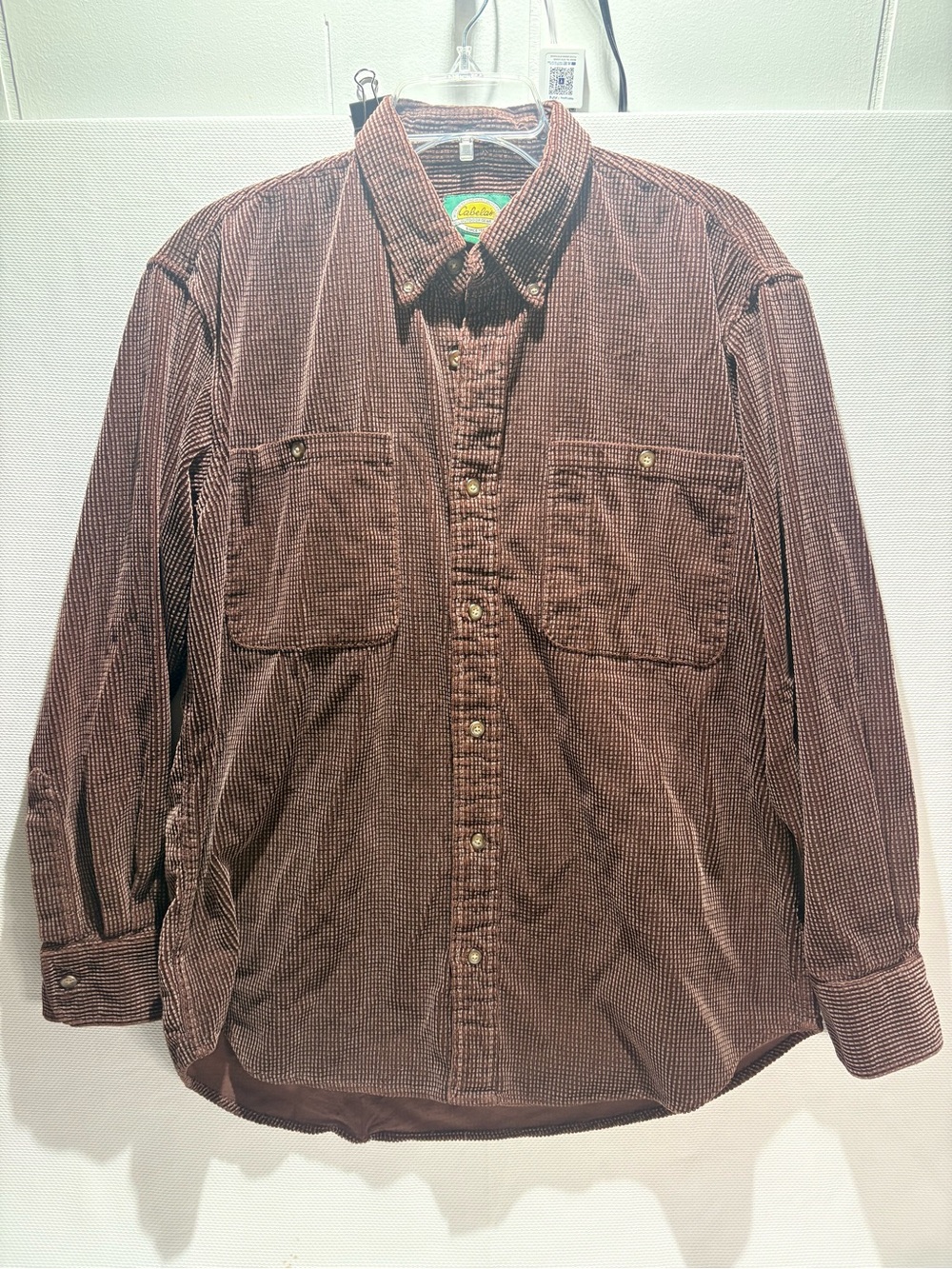 Cabela's Brown Checked Corduroy Button-Down Shirt